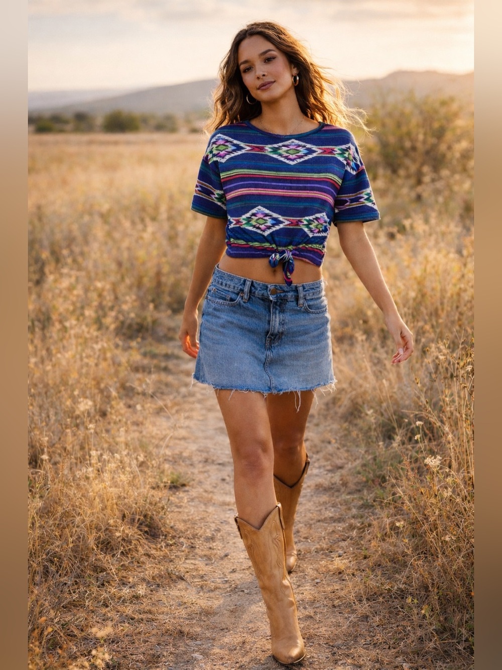 American Living Large Boho Print Top Large
